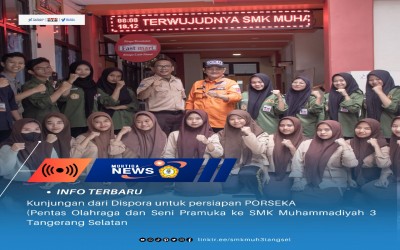 POrSeKa DisPOra Tangerang Selatan Kunjungi SMK Muhammadiyah 3, SMK 3 Muhammadiyah Tangsel Ambil Peran Broadcasting Dalam Kegiatan